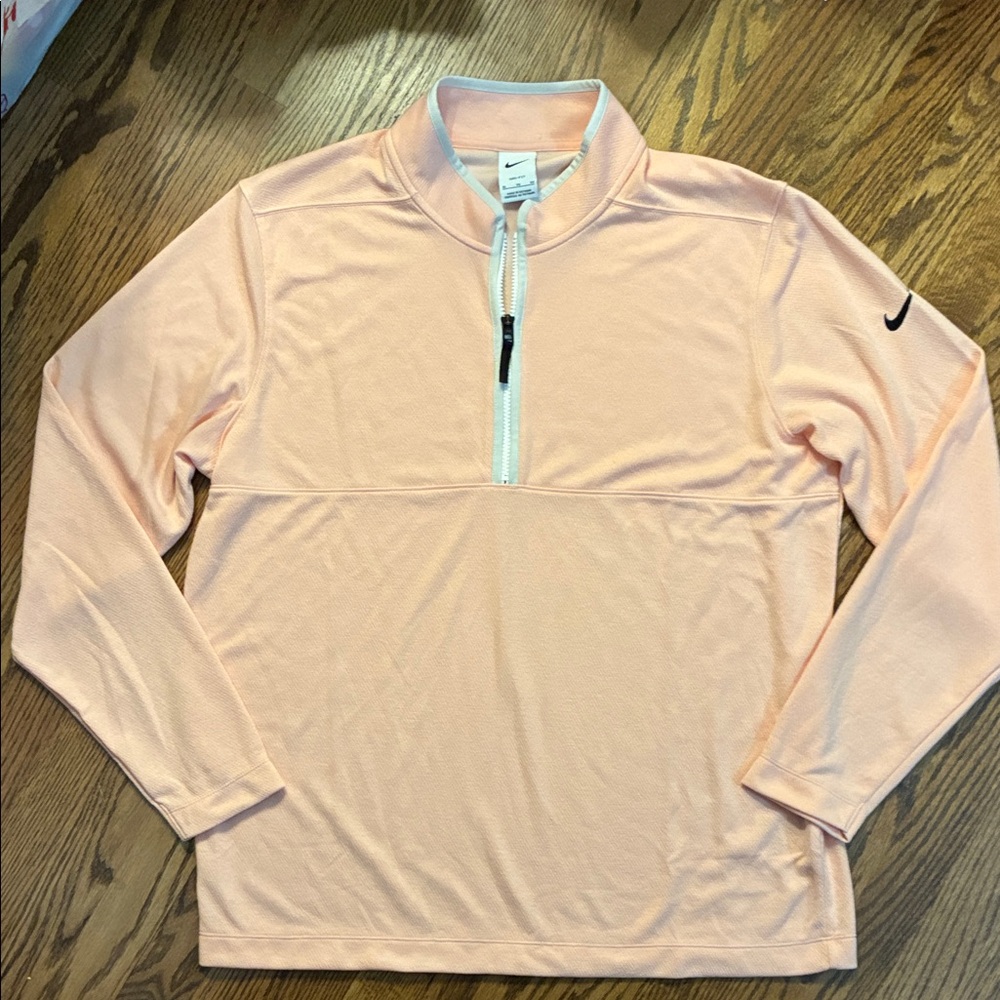 Nike Victory Dri-fit XL Pastel Light Pink Quarter-Zip Lightweight Shirt Top